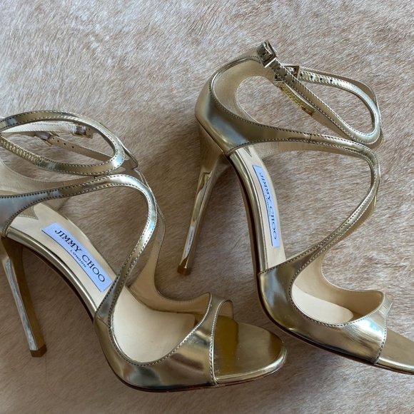 Jimmy Choo - Lance Sandals - Gold - Picture 3 of 6